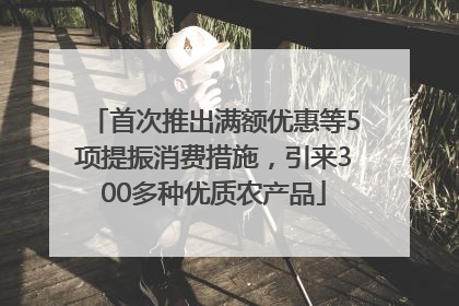 首次推出满额优惠等5项提振消费措施，引来300多种优质农产品