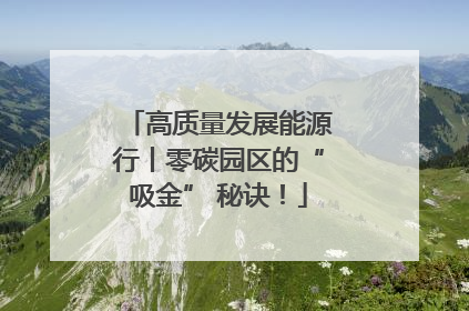 高质量发展能源行丨零碳园区的“吸金” 秘诀！