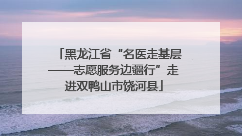 黑龙江省“名医走基层——志愿服务边疆行”走进双鸭山市饶河县