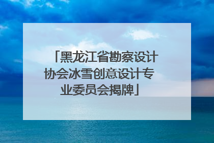黑龙江省勘察设计协会冰雪创意设计专业委员会揭牌