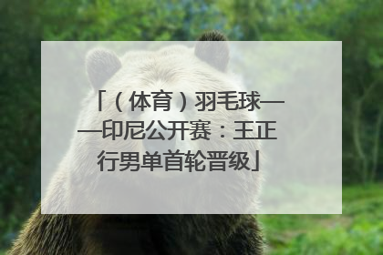 （体育）羽毛球——印尼公开赛：王正行男单首轮晋级