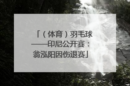 （体育）羽毛球——印尼公开赛：翁泓阳因伤退赛