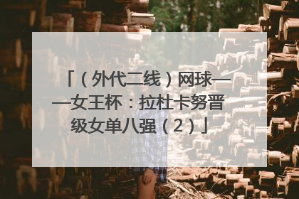 （外代二线）网球——女王杯：拉杜卡努晋级女单八强（2）