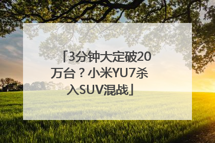 3分钟大定破20万台？小米YU7杀入SUV混战