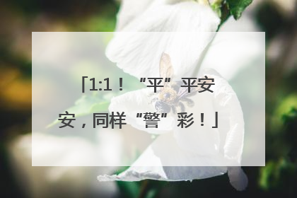 1:1！“平”平安安，同样“警”彩！
