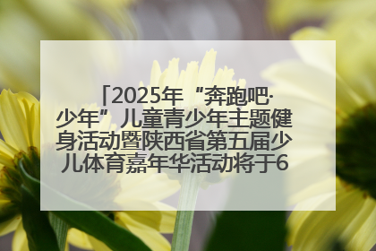 2025年“奔跑吧·少年”儿童青少年主题健身活动暨陕西省第五届少儿体育嘉年华活动将于6月14日正式举办