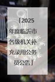 2025年度临沂市各级机关补充录用公务员公告