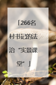 266名村书记的法治“实景课堂”