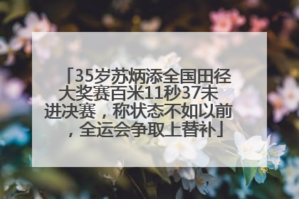 35岁苏炳添全国田径大奖赛百米11秒37未进决赛，称状态不如以前，全运会争取上替补