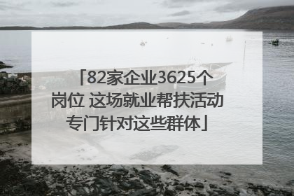 82家企业3625个岗位 这场就业帮扶活动专门针对这些群体